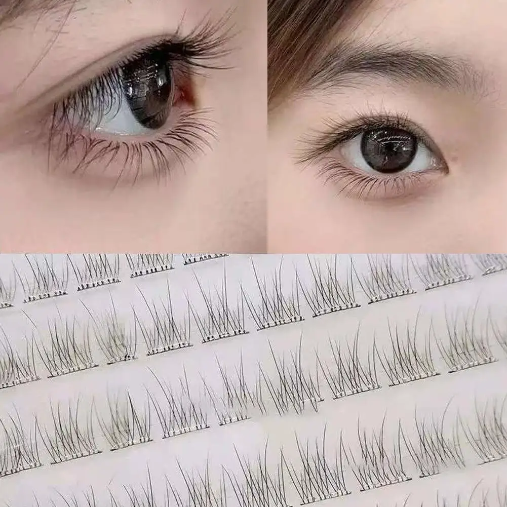 New Natural Cluster Fishtail Type Glue-free Self-adhesive Eyelashes Makeup Extension Natural False Eyelash 2025 New Cluster M2C3