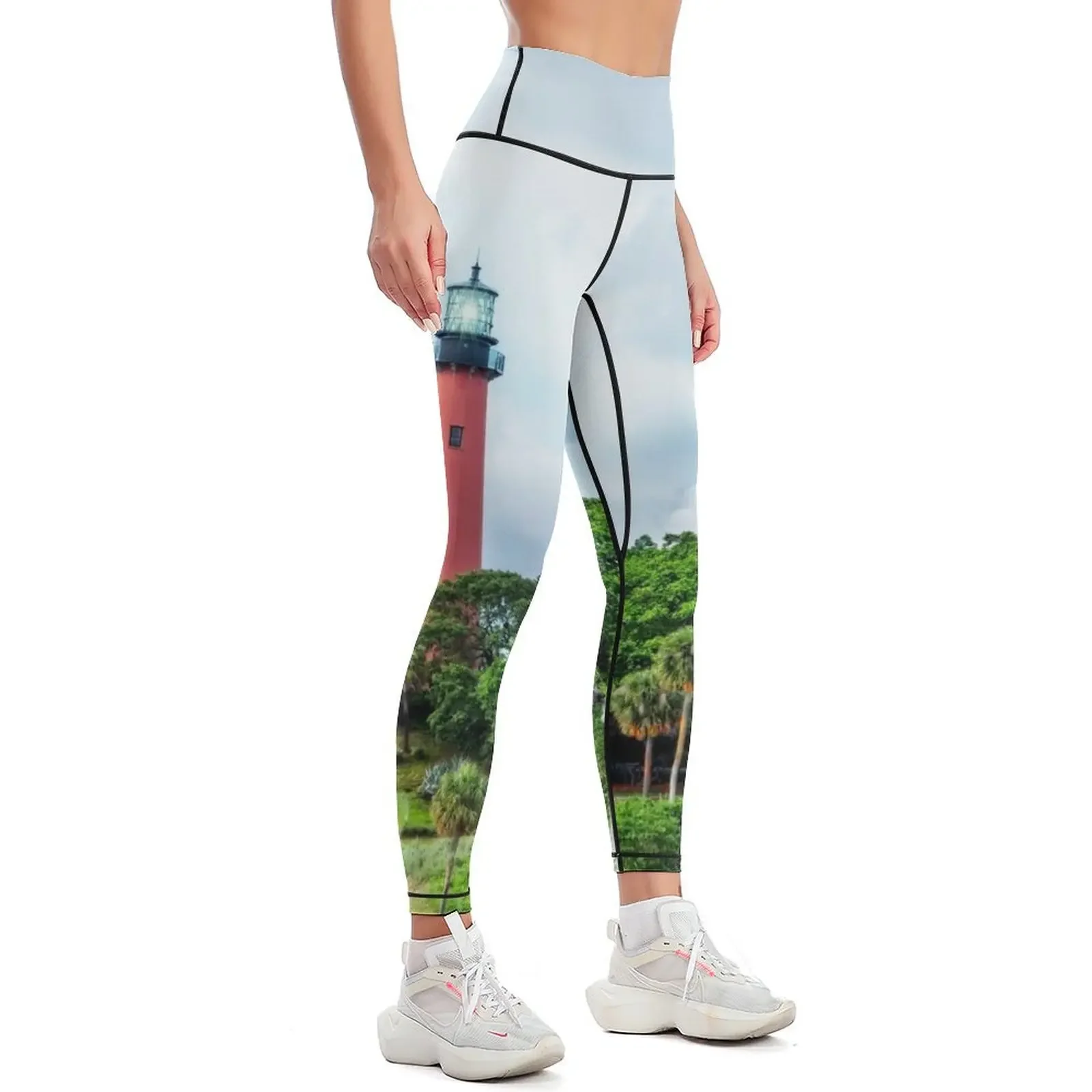 Jupiter Inlet Light, Florida Leggings fitness set gym sport pants Womens Leggings