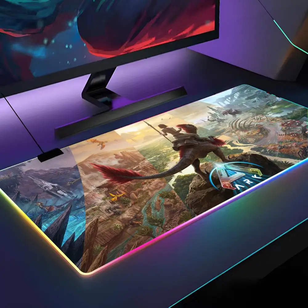 Ark Survival Evolved Mouse Pad RGB Backlit Mouse Pad Laptop Mouse Pad Laptop Gamer Computer Desk Gaming Accessories
