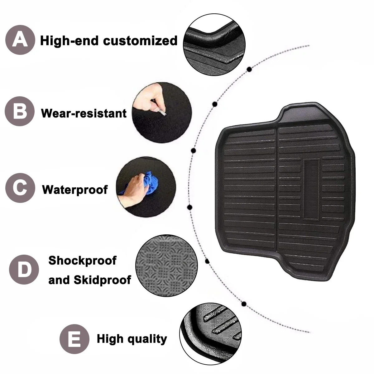 Tray Rear Trunk Cover Matt For VW Jetta 2019 Car Cargo Liner Boot For Volkswagen Mat Floor Carpet Kick Pad Mat