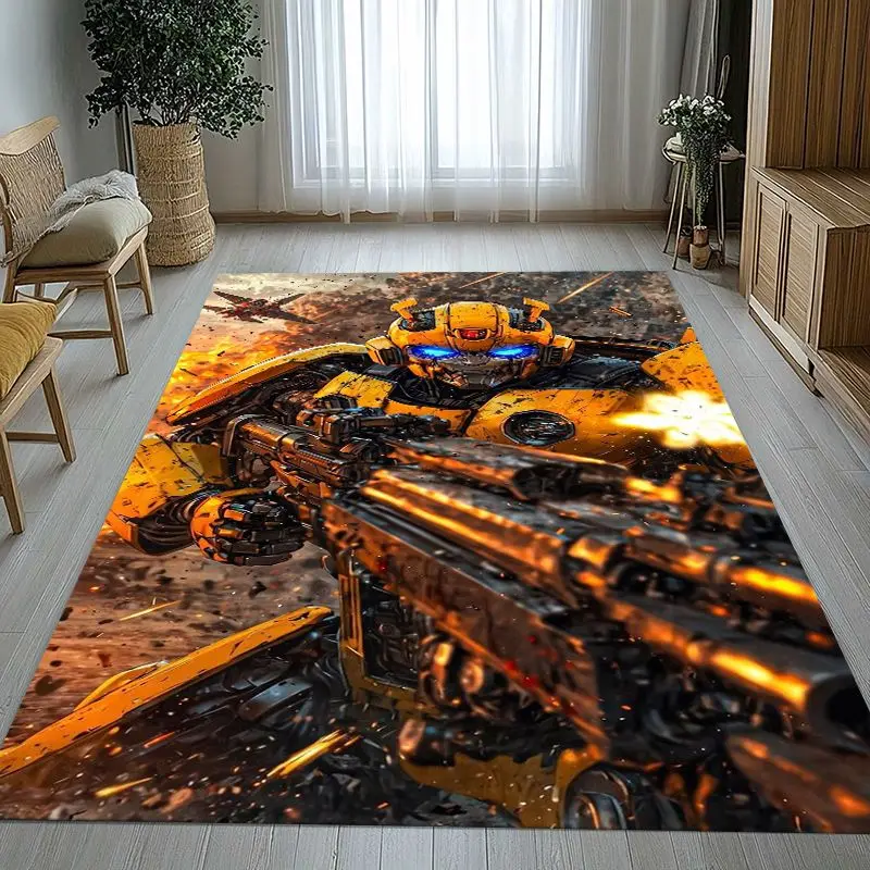 Retro Autobots Transformers Optimus Prime Area Rug,Soft Non-Slip Carpet Mat for Living Room Bedroom,Sofa Floor Rug,Home Decor