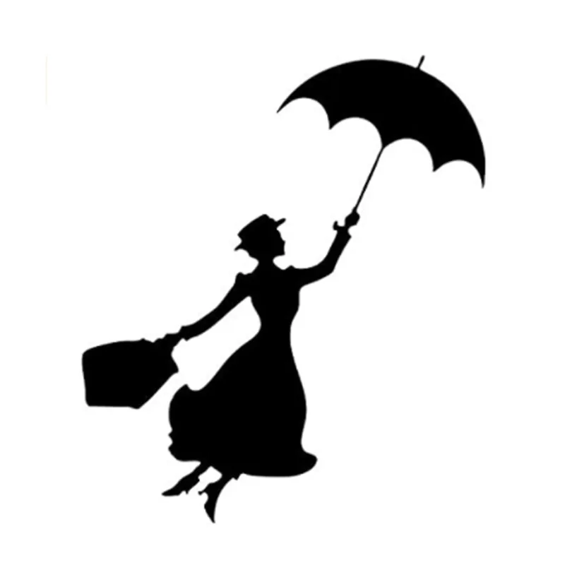 Creative Woman Holding Umbrella Switch Wall Stickers For Home Decor Vinyl Living Room Background Decals Individuality Stickers
