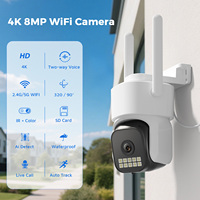 4MP 2K Outdoor WiFi Camera Full Color Night Vision AI Human Tracking 4X Digital Zoom Surveillance Security Video Monitor
