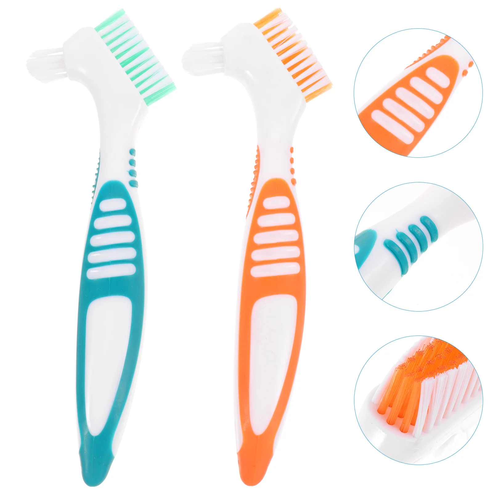 2 Sets Denture Brush with Cover Travel Toothbrush Toothbrushes Individually Wrapped Holders Electric