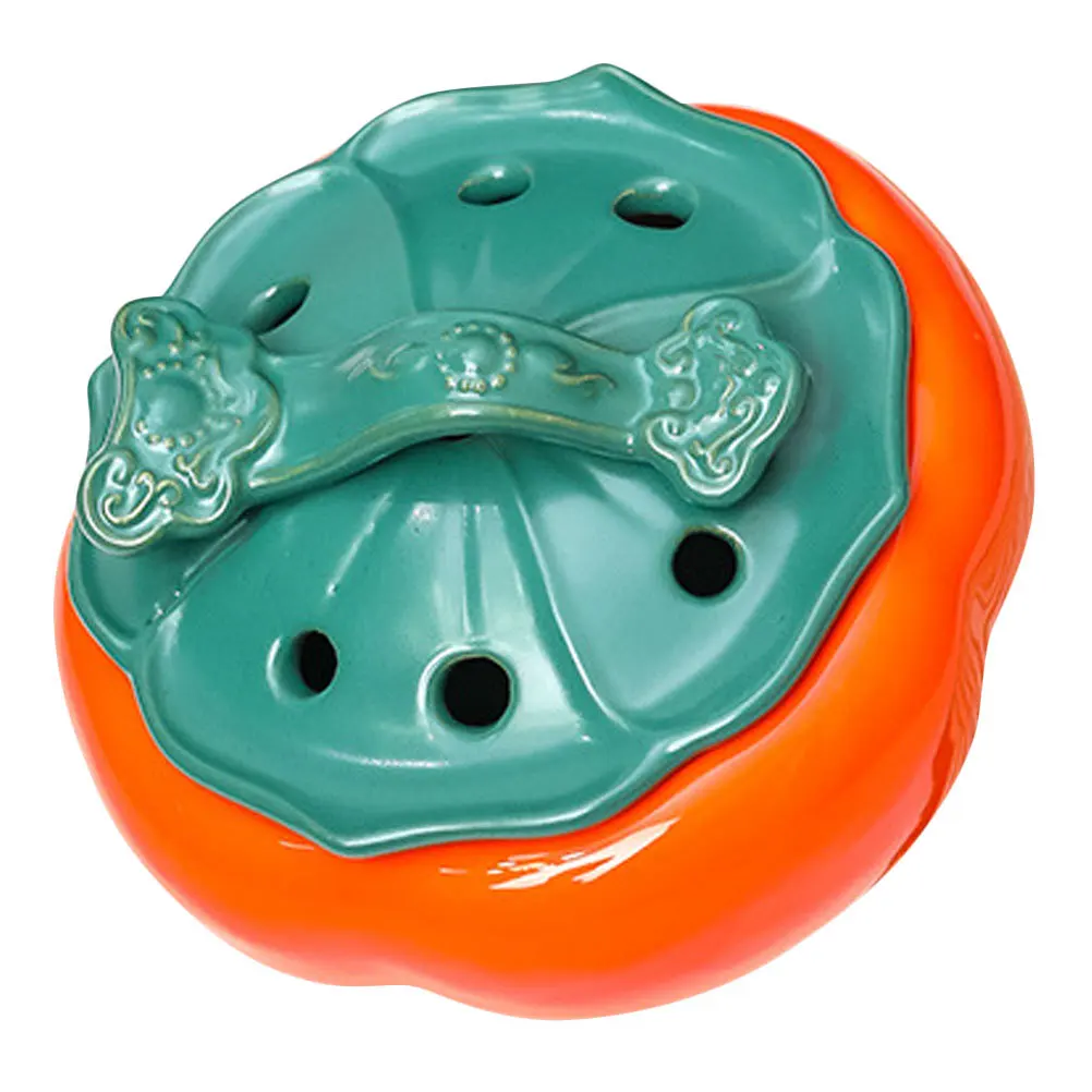 

Ceramic Incense Burner Pot Creative Persimmon Design Aromatherapy Stove Indoor Desktop Decor Rv Home Ornament Desktop Decor