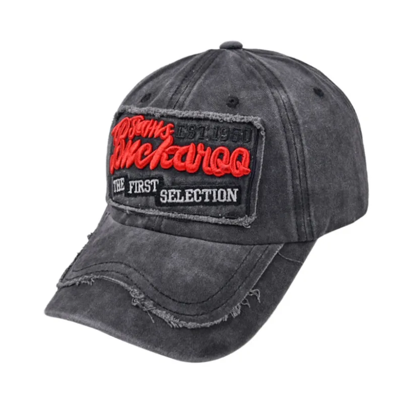 Grenzüberschreitender Außenhandel neue Retro-Patchwork-gestickte Baseballkappe, Outdoor-Sport-Entenschnabelmütze, gewaschene Amazon-Kappe