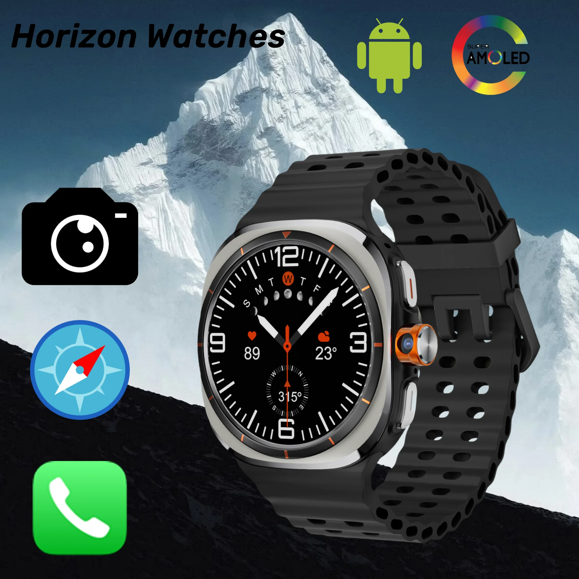 

BW Ultra 1.508" Rotating AMOLED 4G Smartwatch: 200MP Camera/Android OS/IP68 Waterproof/GPS, Multi-Band Global for Men & Women