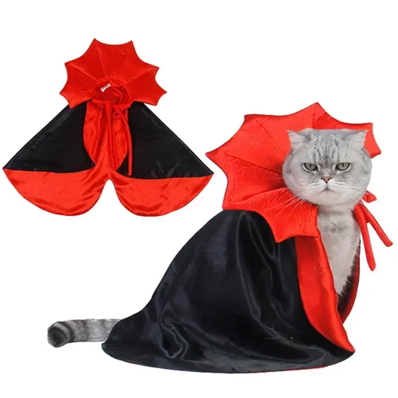 

1PC Halloween Pet Cat Clothes Cloak Cape with Cap Decor Dog Christmas Party Costume Cute Kitten Puppy Vampire Cosplay