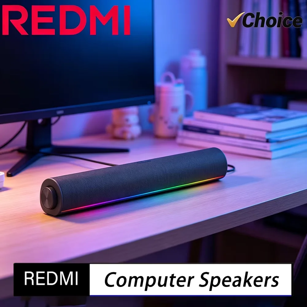 nouveau-haut-parleur-d'ordinateur-redmi-quatre-unites-stereo-deux-canaux-lumiere-ambiante-rgb-bluetooth-50-microphone-integre-controle-par-bouton-cn