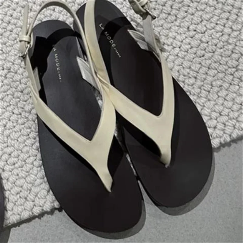 

Flip-flops Shoes For Ladies Round Toes Women Flat Heels Zapatos De Mujer Buckle Chassure Femme Ankle Strap Female Solid Sandals