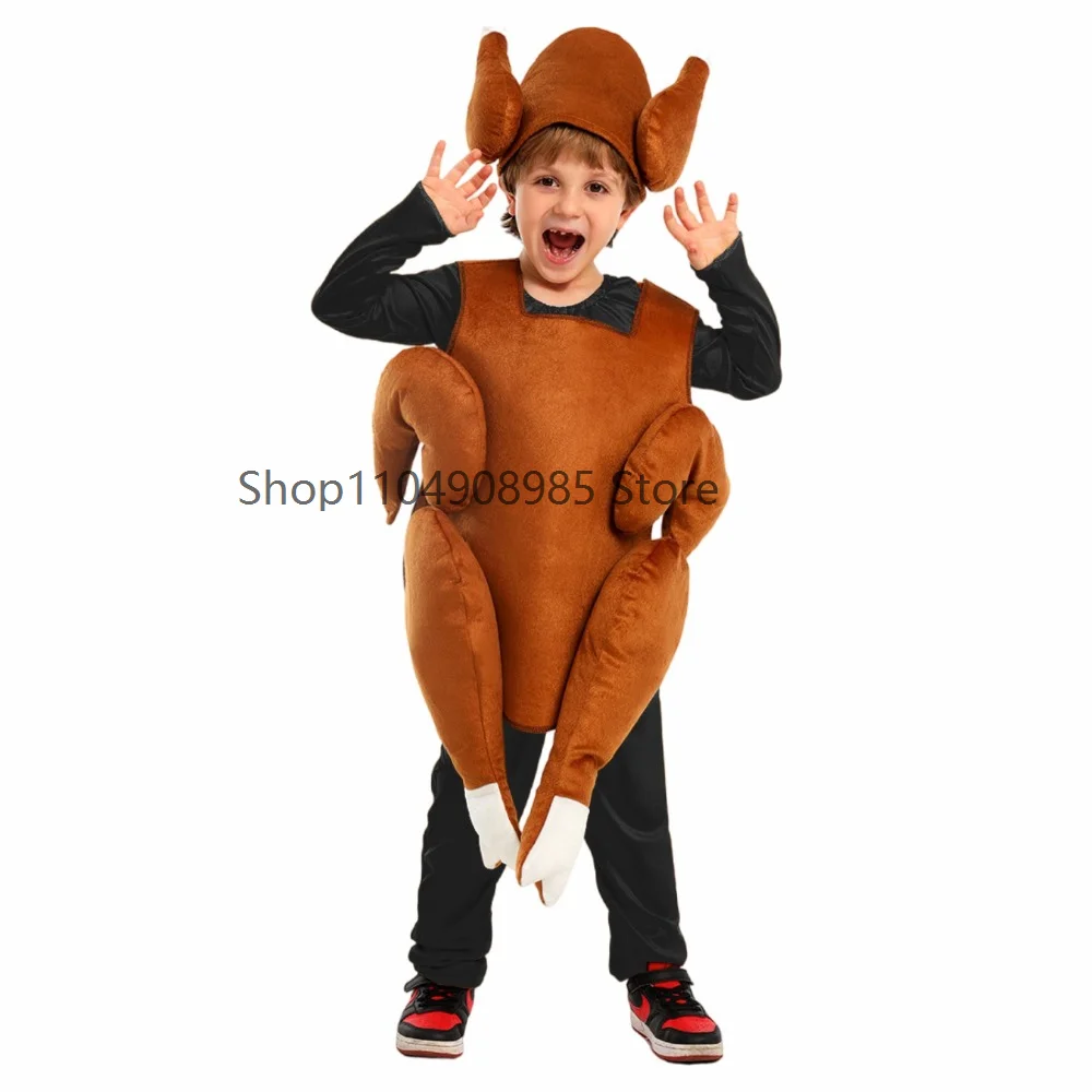

New Thanksgiving Roasted Turkey Costume for Kids Child Cartoon Animal Stage Performance Costumes Halloween Cosplay
