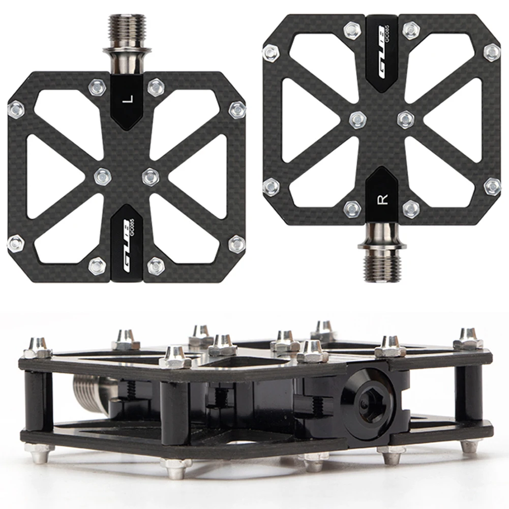 

Ультралегкие велосипедные педали, с титановой осью, 3 подшипника, легкие плоские, Нескользящие, для горного велосипеда, 2 шт.