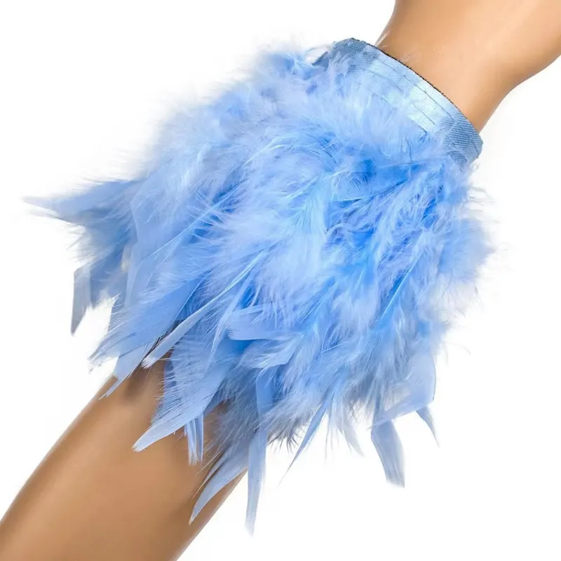 Feather Wristband Bracelet Feather Velcro Hand Sleeve Feather Bracelet Dance Festival Supplies Carnival