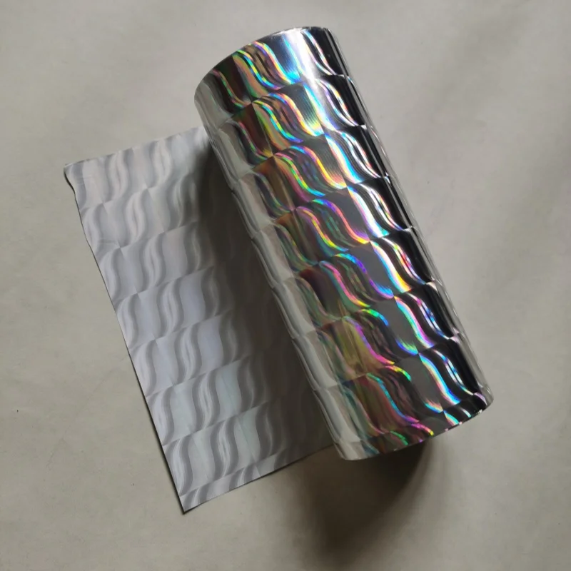 Hot stamping foil  holographic foil silver wave pattern B11 hot press on paper or plastic heat transfer film