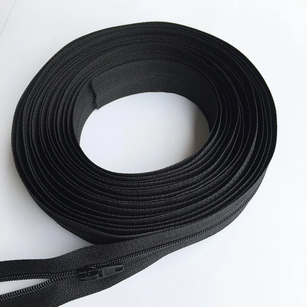 5Meters 3# Nylon Zipper at the Meter with 10Pcs Sliders for Tailor Sewing Clothes DIY Bags Accessorries Supply Zippers Roll