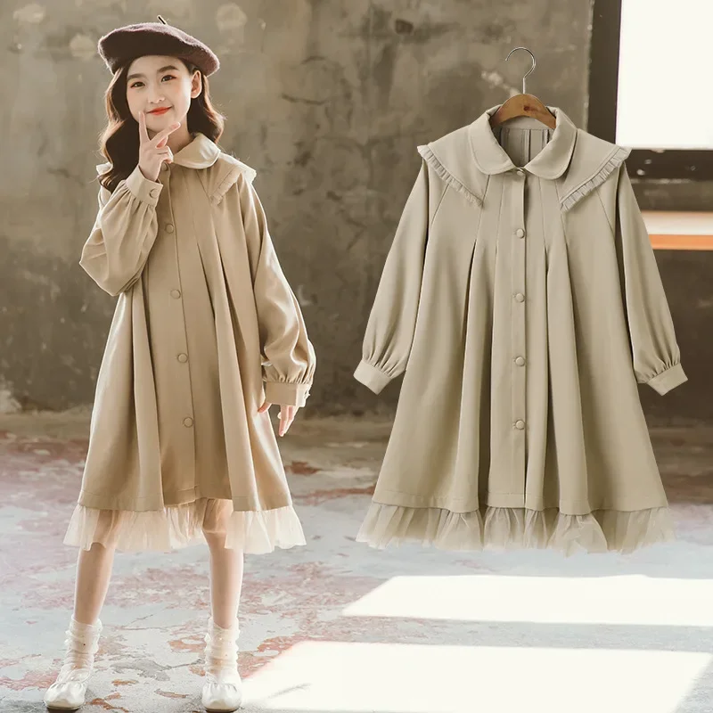 

Korean Children's Clothing 2024 Summer Junior Girl long Sleeve Dress Teenager Girl Coat Kid One-piece Dress Toddler Girl Jacket