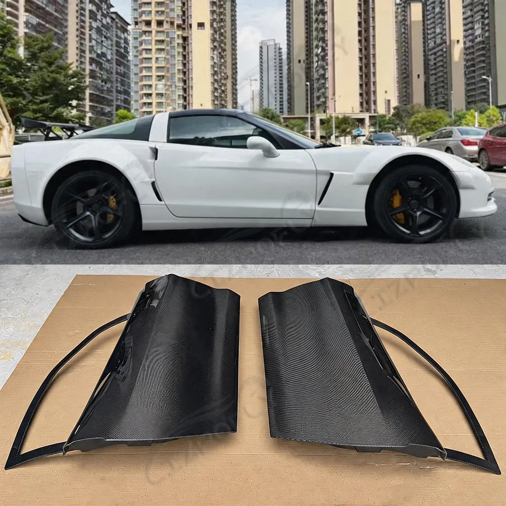 Lizpofly Real Carbon Fiber Outer Door Skin Cover For Chevrolet Corvette C6 2006-2013 Side Exterior Door Trim Panel Overlay