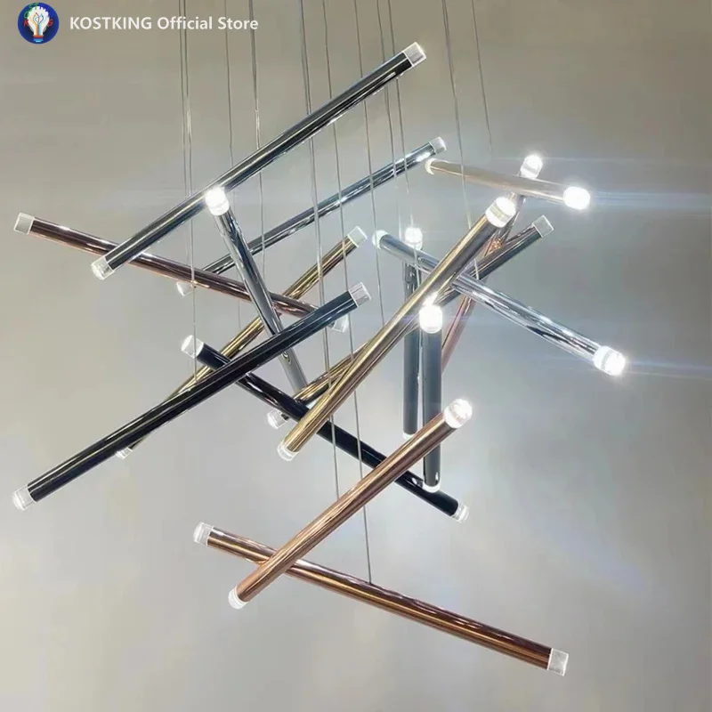 Living room pendant light, luxury villa light, hotel lobby rotating light, attic staircase, house decoration pendant light