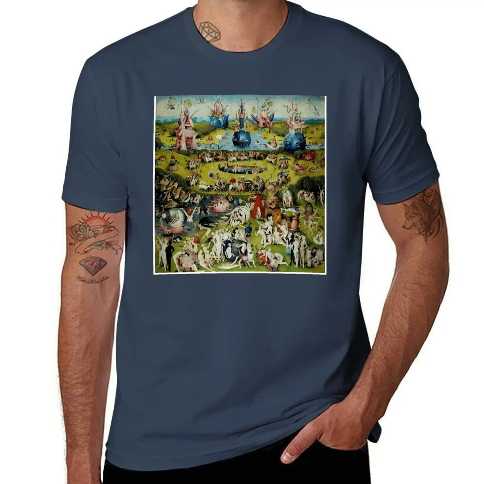 

THE GARDEN OF EARTHLY DELIGHTS : Vintage 1490 Painting by Hieronymus Bosch Print T-Shirt t shirts designer T-Shirt