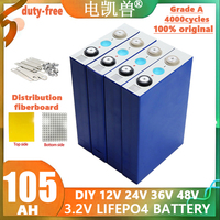 NEW 3.2V 105AH Lifepo4 Battery Cell  Deep Cycle DIY 12V 24V 48V Electric vehicle EV Boats Golf Cart Home Solar Storage System