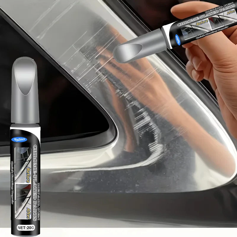 Chrome Plating Repair Pen 20G - Surface Scratch Repair, Suitable for Automobile Chrome Plating Parts, Wheel Hubs, Signs, Door