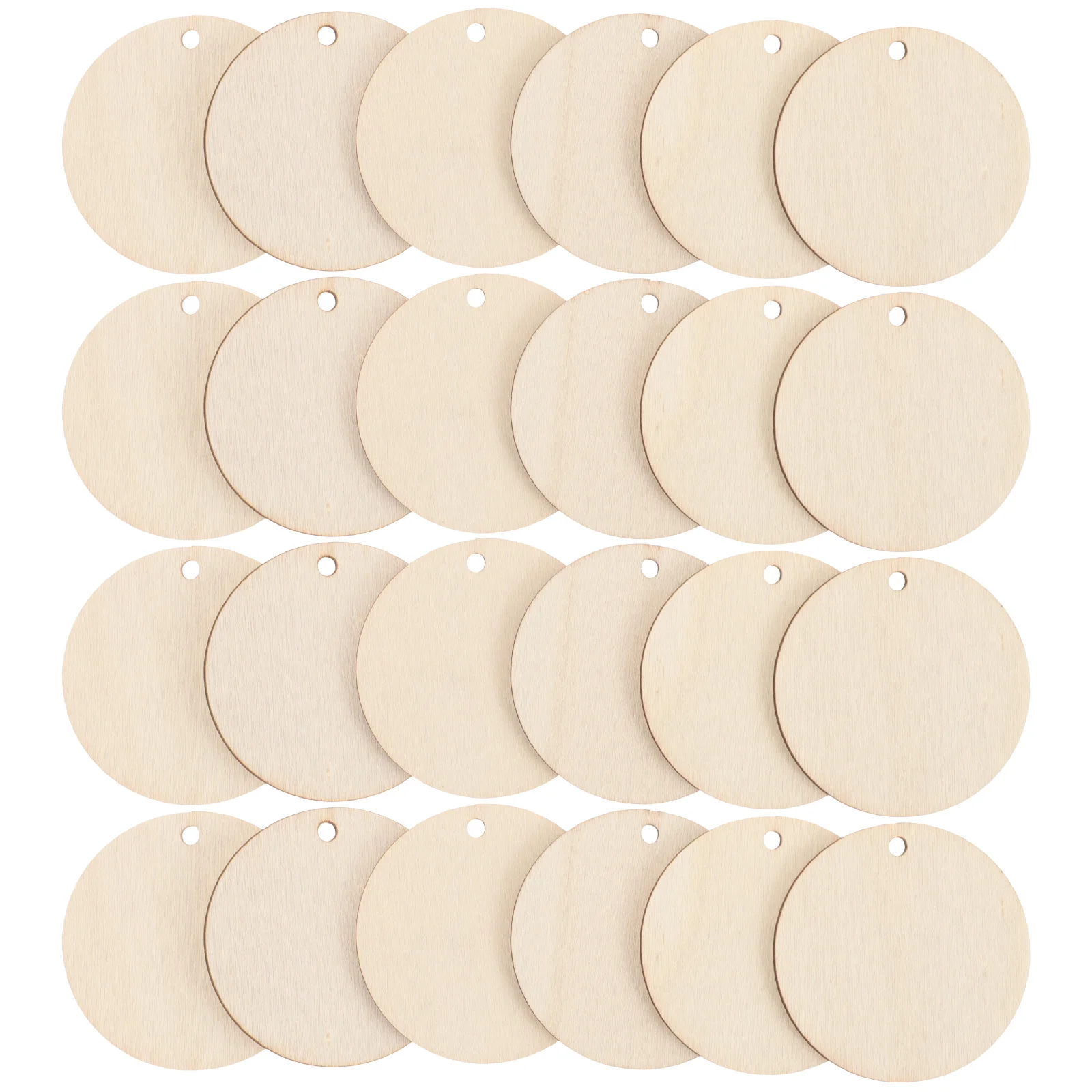 

50Pcs Wood Slices Round 4cm Smooth Blank Surface Great for DIY Crafts Wedding Party Home Decoration Wooden Slice with Hole