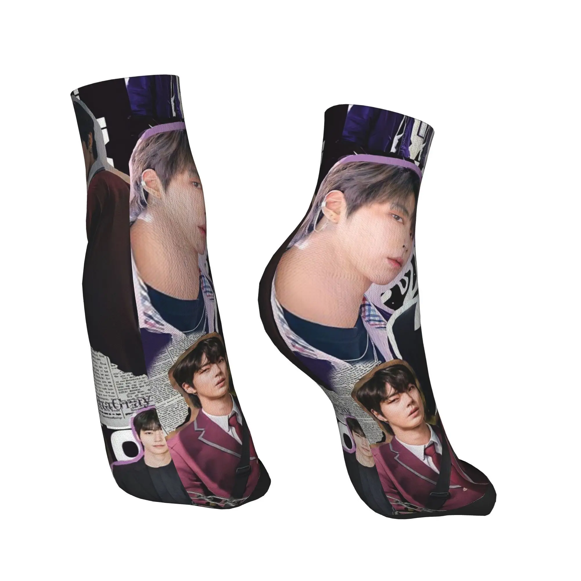 All Seasons Hwang In Yeop Socks Harajuku Sweat Absorbing Sport Middle Tube Socks Soft Hip Hop Stockings for Men Women Gifts
