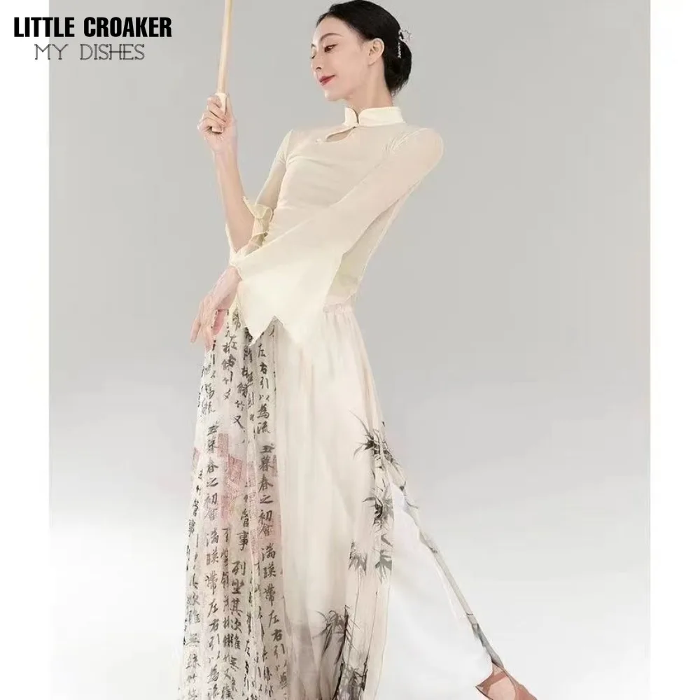 

Classical Dance Practice Clothes Womens Stage Costume Female Classic Fashion Two Piece Oriental Dance Outfit Woman