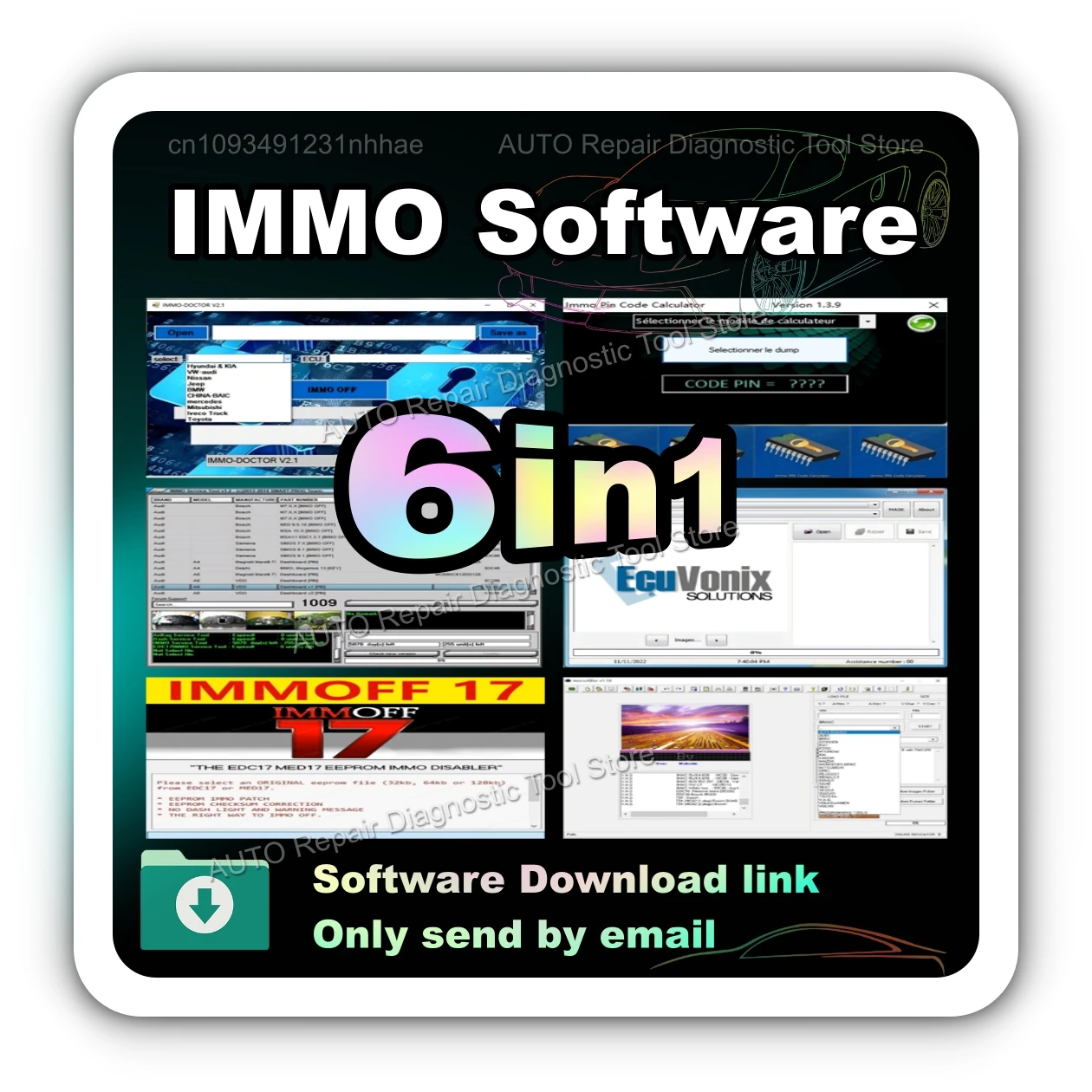 

IMMO OFF software pack immoff 17 IMMO doctor V2.1 IMMO service tool Pin Code Calculator IMMO Universal Decoding 3.2 ImmoKiller