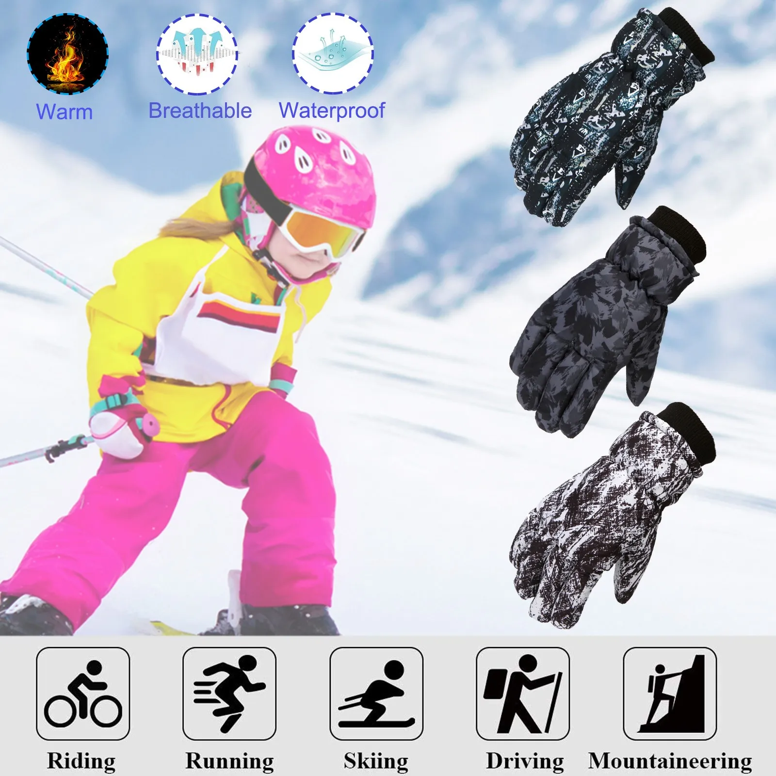 

Перчатки для малышей, перчатки для детей 4-5 лет, теплые уличные лыжные перчатки для девочек, зимние размеры M/L, сноубординг для мальчиков, ветрозащитные детские перчатки для маленьких девочек и мальчиков