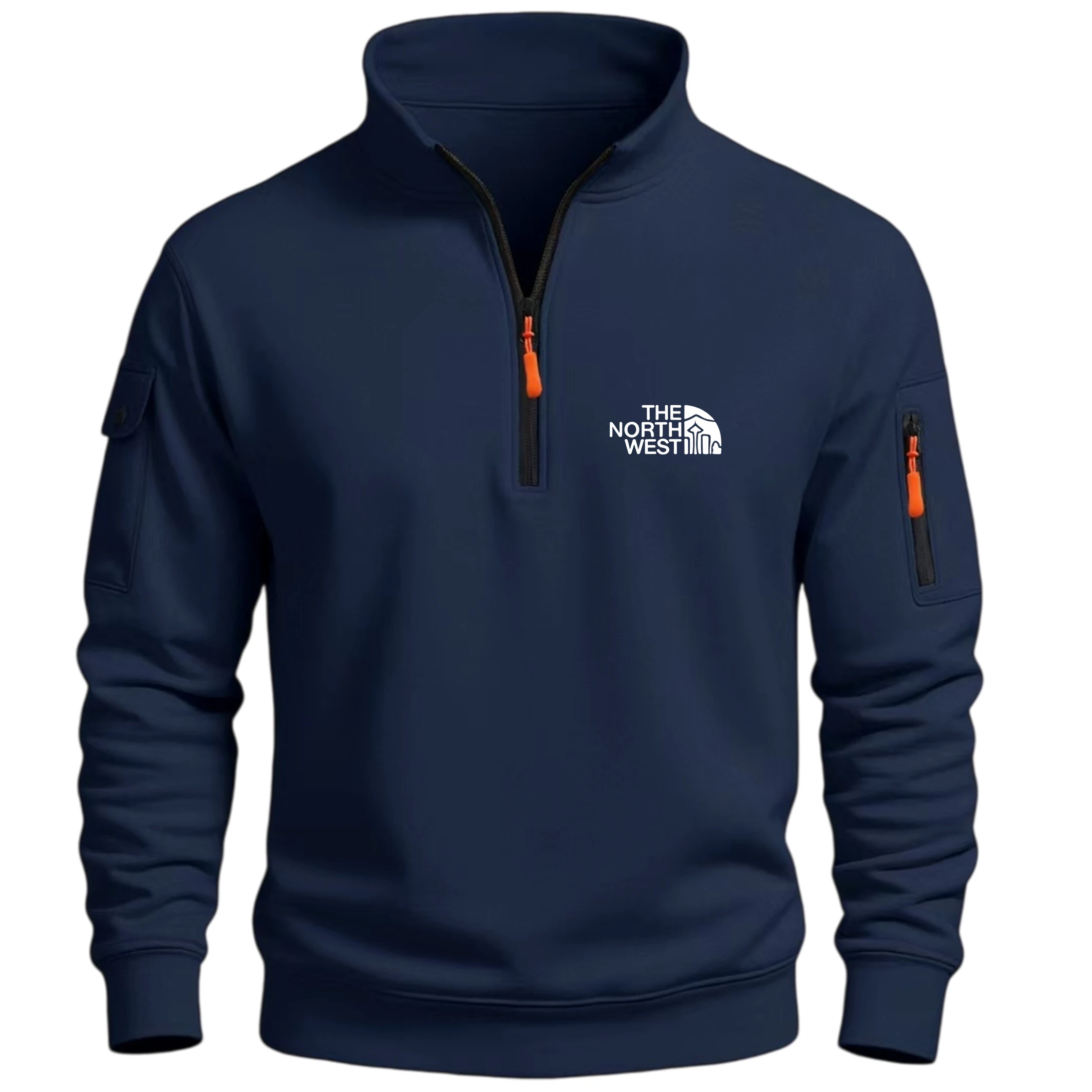 Pullover Autumn And Winter New Men's Sweatshirt Stand-up Collar Half Zipper Long Sleeve Cross-border European Trend Men's Top