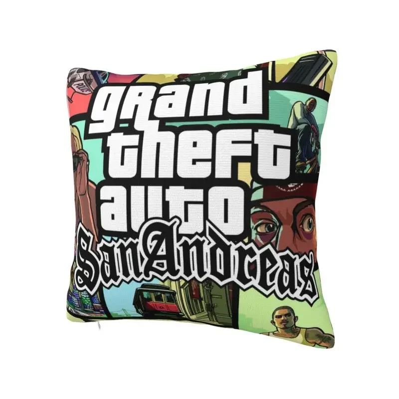 Grand Theft Auto San Andreas Pillow Cover Home Decor GTA Video Game Cushions Throw Pillow for Car Double-sided Printing