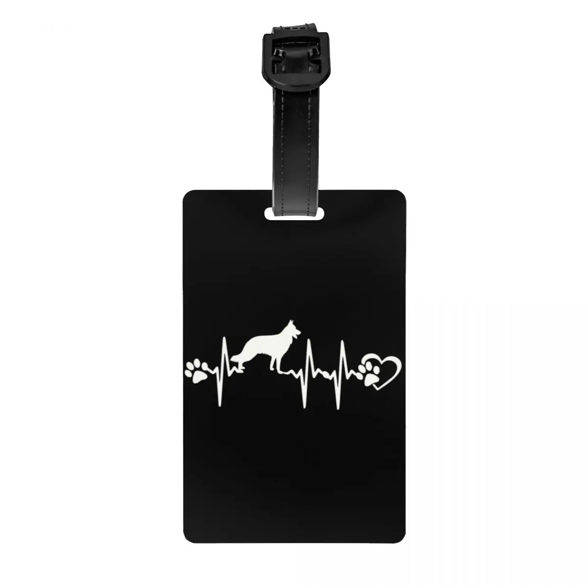 German Shepherd Heart Beat Luggage Tag for Suitcases Privacy Cover ID Label