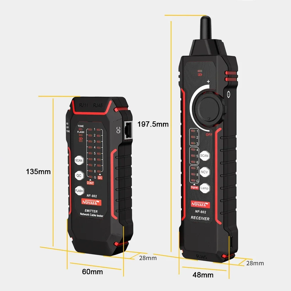 NOYAFA NF-802 Network Cable Tester High Quality RJ11 RJ45 Cat5 Cat6 Telephone Wire Tracker LAN Network Cable Testers Line Finder