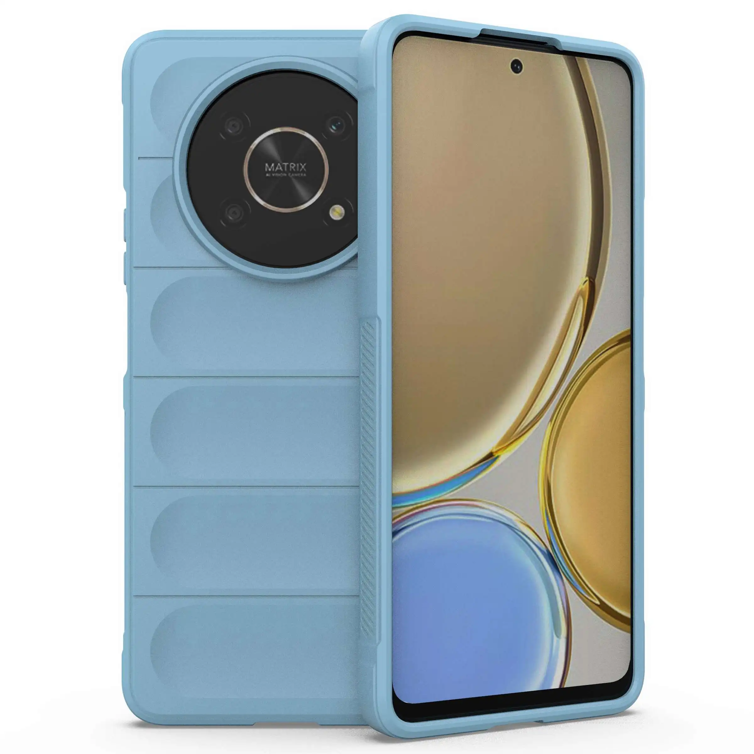 

For Honor X30 5G / X9 4G / 5G Rugged Back Soft TPU Case Shockproof Mobile Phone Protective Cover - Baby Blue