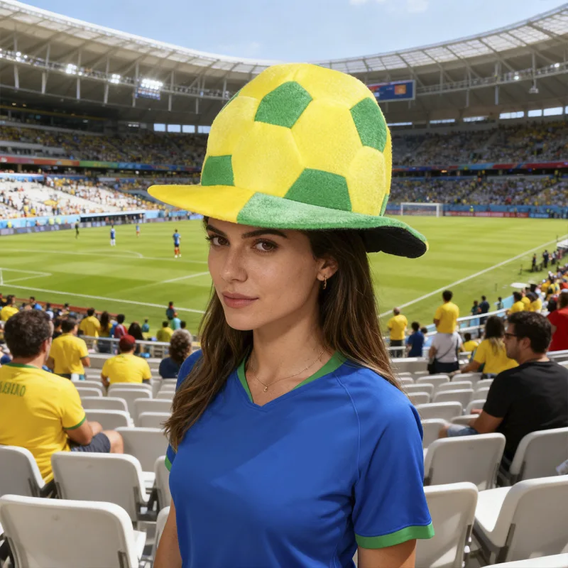 

Football Caps for World Cup Fans Brazilian and Mexican Flag Hats for Cheering in Matches