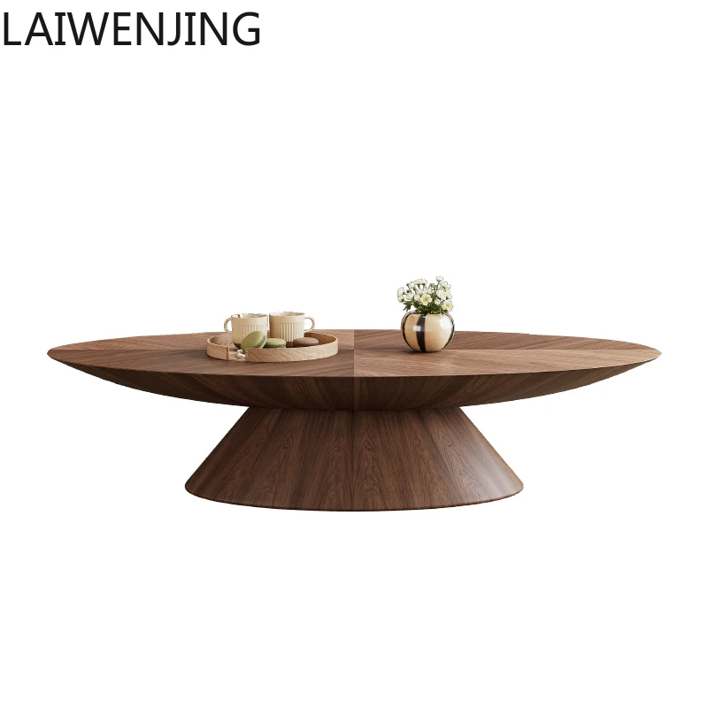 

HLZ minimalist coffee table modern minimalist medium and ancient style light luxury small apartment oval set tea table