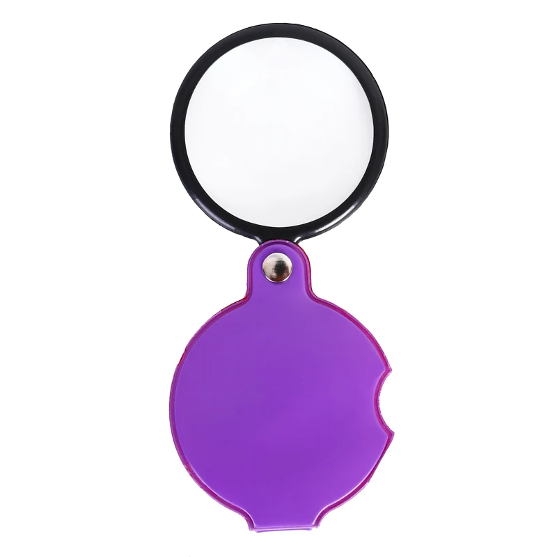 50/60mm Mini Magnifying Glass 6/8X Folded Leather Case Portable Handheld Read Newspaper Jewelry Gift Single Glass Lens image 2