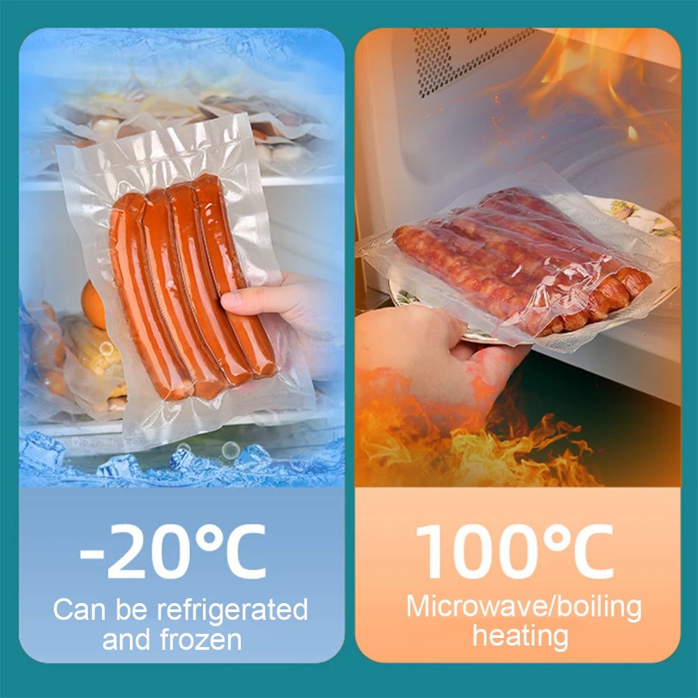 Food Vacuum Bags Sealer Storage Bags 5 Size For Kitchen Vacuum Sealer to Keep Food Fresh Saver Vacuum Packed Bags