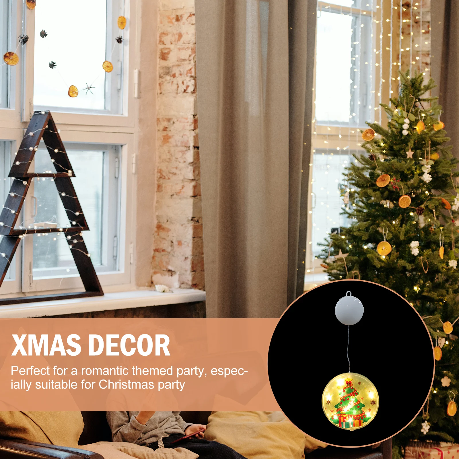 

1Pcs LED Christmas Hanging Light Pendant Window Xmas Decorative Light Board Shop Window Showcase Xmas Party Decor