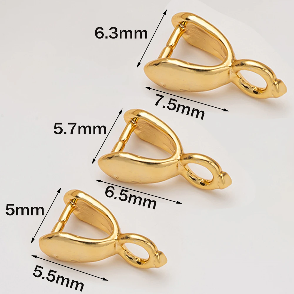 20pcs 18K Gold Plated Brass Pinch Clip Bail Clasp Dangle Charm Bead Pendant Connector Findings for DIY Bracelet Jewelry Making - view 2