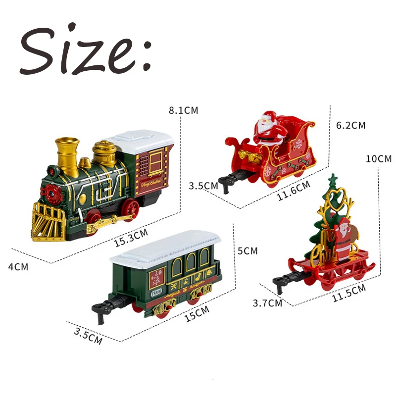 لعبة القطار الكهربائي قطار عيد الميلاد محرك السكك الحديدية الموسيقى سانتا كلوز ثلج المسار مجموعة ديكور نموذج ألعاب احتفالات للأطفال هدية #6