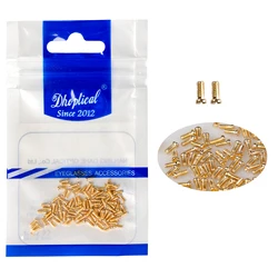 100 Pcs Gold Glasses Screw Nut Accessories Eyeglasses  Leg Nose Pad Screw Pile Head Independent Packaging Cross-Border
