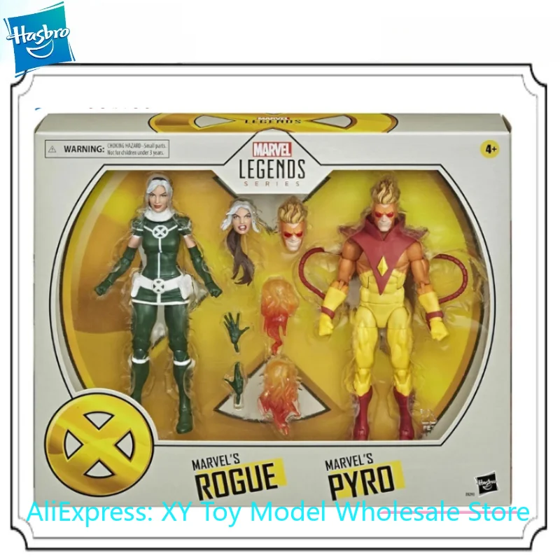 [В наличии] Hasbro Marvel Legends Series Rogue and Pyro (X-Men) 2 упаковки, 15 см, красивая коллекционная аниме-фигурка, модель игрушки, подарки