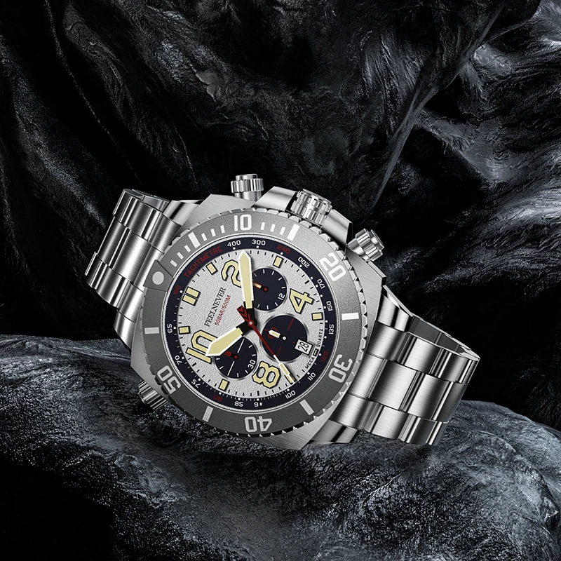 FeelNever Unique Design Man Watch Fashion High-End Luxury Waterproof 316L Stainless Steel Sapphire Glass Date Quartz Wristwatch