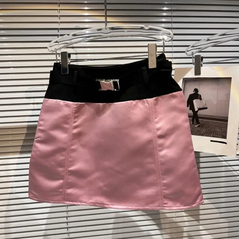 

Faionable Metal Bule Талия Цвет головы Blo Шелковая блестящая юбка f Юбка для тела orth Юбка Small Fraance Sle