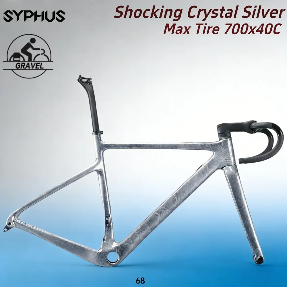 

Syphus T1100 Carbon Bike Gravel Frame 700*40C Gravel Bike Frame Gravel Bicycle Full Hidden Cable Road Gravel Frameset