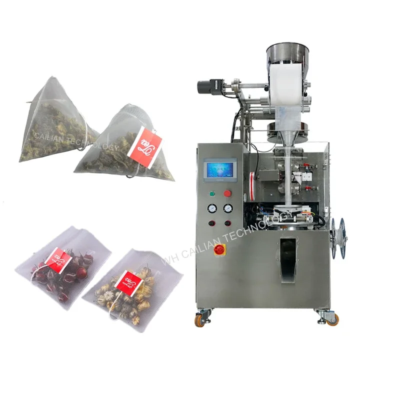 Automatic Fuso Herbal Flower Nylon Silk Pyramid Triangle Ultrasonic Sealing Tea Bag Inner Bag Packaging Machine