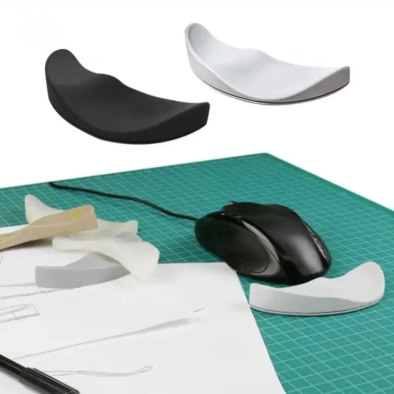 Supporto ergonomico per poggiapolsi per mouse Mouse curvo Tappetino da polso antiscivolo aerodinamico Polso per mouse in silicone Tappetino antistress liscio