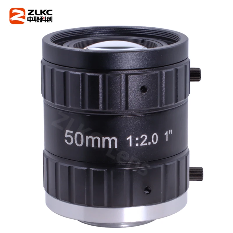 C Mount Lens 50mm Wide-angle Lens 1 Inch 12MP Manual Iris F2.0 FA High Resolution for Machine Vision Cameras HK5020MP12